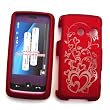 LG Rumor Touch LN510 (Sprint) Snap On Protector Hard Case "Red Hearts" Design