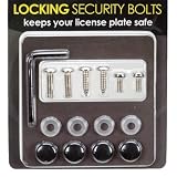 Buy License Plate Frame Torx Locking Security Bolts and Black Snap Caps - includes 3...