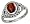 Sterling Silver Faceted Oval Bezel Set Garnet Ring (size 05).