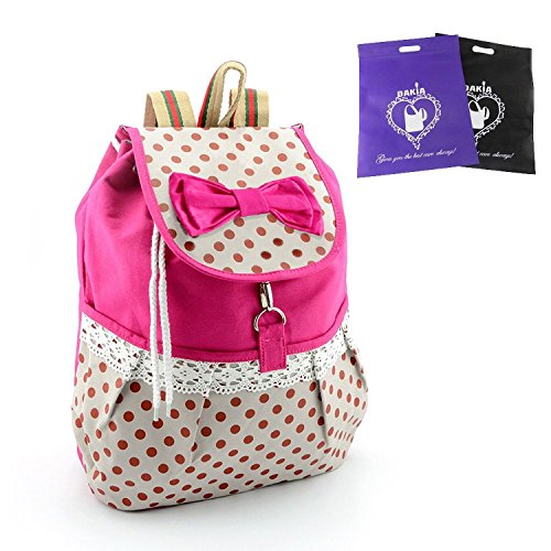DAKIA Cute & Sweet Girls Canvas Backpack for School/ Travel/Daily Use