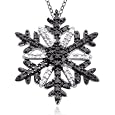 Sterling Silver Diamond Accent Snowflake Pendant, 18"