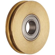 Dynaroll Miniature Precision Motion Control Brass Pulley with Ball Bearing, Double Shielded, Stainless Steel