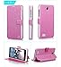 Lenovo A850 Silk Flip Leather Case for Lenovo A850 Wallet Pouch Skin Cover Phone Shell (Rose)