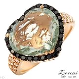 Zoccai 18K Rose Gold 5 CTW Amethyst and 0.2 CTW Color F-G VVS2 Diamond Ladies Ring. Ring Size 7. Total Item weight 5.6 g.