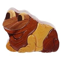 Handcrafted Wooden Animal Shape Secret Jewelry Puzzle Box - Frog Handcrafted Wooden Animal Shape Secret Jewelry Puzzle Box - Frog