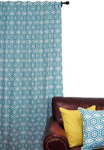 ez living home Honeycomb Window Panel, Turquoise, 50x84