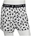 Playboy Men's Tossed Rabbit Head Knit Boxer, White/Black, Large