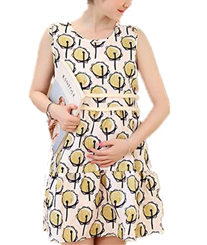 【TPGROWIN】 マタニティ ウェア ワンピース 花柄 ノースリーブ フレア カジュアル コットン 出産 外出着 妊婦服 部屋着 夏
