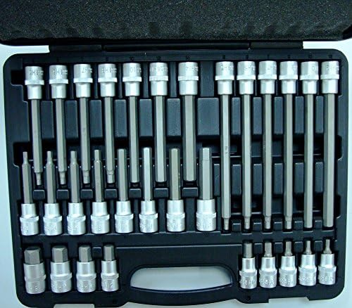 30 pcs Professional Hex / Allen Socket Set - 1/2"in Drive, 4 Different Length