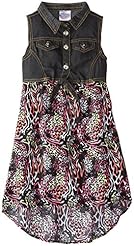 Girls Polyester Elasticized   Waistline Spaghetti Strap Applique  Animal Print Striped Print  Dress With a Bow(s)