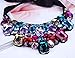 Colorful Rhinestone Geometric Beaded Bib Choker Collar Fashion Necklace Women