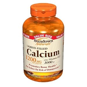 Sundown Calcium Plus D3, 1200 mg, Liquid-Filled, 170 Softgels (Pack of 2)