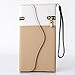 iPhone 6S Plus Case,iPhone 6 Plus Case,$Uncle.Y PU Leather Wallet Flip Case Pure Back Zipper Magnet Button with Lanyard for iPhone 6/6S Plus (5.5 inch) White Khaki