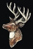 Belt Buckles B37 Beautifully Detailed Deer Head Pin with Pewter and Enamel Finish