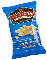 CORAZONAS Heart Healthy Slightly Salted Potato Chips, 6-Ounce Bags (Pack of 12)