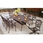 Darlee Santa Monica Cast Aluminum Outdoor Patio Dining Set With Cushions - 102 Inch Oval - Antique Bronze