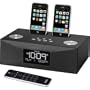 iHome iP88 Stereo Dual Dock Triple Alarm Clock Radio