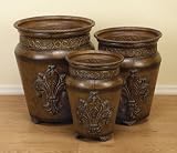 Antique Style Designed Metal PLANTER Set of 3 in Oxidize Finish