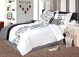 7Pcs Grey Queen Serenity Bed in a Bag Comforter Set