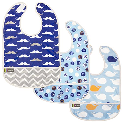 Kushies Waterproof Bib 3 Pack, 12 Months +, Colors May Vary (Boys)