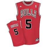Carlos Boozer #5 Red Chicago Bulls Adidas Swingman All Stitched Replica Jersey - MEDIUM