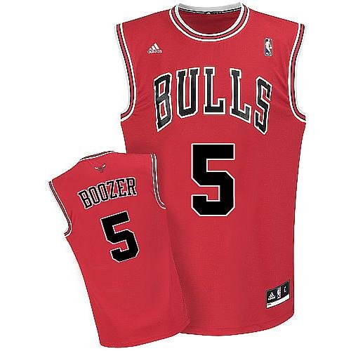 Carlos Boozer #5 Red Chicago Bulls Adidas Swingman All Stitched Replica Jersey - MEDIUM