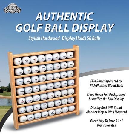 56 Golf Ball Display Rack Oak Finish
