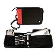 Technoskin - New 3DS XL, 3DS XL - All In One Carrying Case - Black and Red - 12 Game Holders - Charger Pouch - Carrying Strap - Lifetime Guarantee