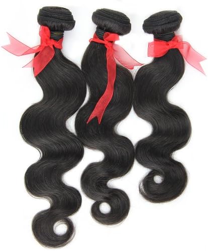 Eayon Hair® Peruvian Hair Extensions, Genuine 5a Virgin Remy Hair RAW Unprocessed, Natural Wavy Body Wave, 3 Bundles/ Lot 300 Gram 10"- 28", Natural Black