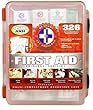 First Aid Kit With Hard Case- 326 pcs- First Aid Complete Care Kit - Exceeds OSHA & ANSI Guidelines - Ideal for the Workplace - Disaster Preparedness (Color Red)