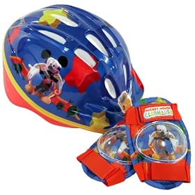 Mickey Mouse Club Micro Bicycle Helmet and Protective Pad Value Pack (Toddler) by