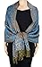 Peach Couture Elegant Double Layer Reversible Paisley Pashmina Shawl Wrap Scarf Teal