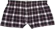 Black and Pink Plaid Check Flannel Cotton Girl Boxers Mini Itty Bitty Shorts 1" Inseam, Covered elastic waist, 100% cotton,