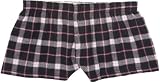 Black and Pink Plaid Check Flannel Cotton Girl Boxers Mini Itty Bitty Shorts 1″ Inseam, Covered elastic waist, 100% cotton,