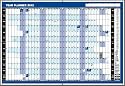Business quality 2012 year planner in BLUE - wall unmounted laminated large size - for home/work/office