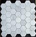 Carrara White (Bianco Carrera) 2" Hexagon Mosaic Tile Honed - Marble from Italy