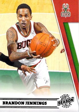 2010-11 Panini Season Update Brandon Jennings Milwaukee Bucks #61 Basketball Card