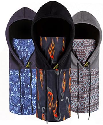 Winter Outdoor Fleece Moutaineering Skiing Cycling Full Face Cap Dustproof & Windproof Hat Headgear CS Face Mask Neck Warmer Balaclava Scarf (grey)