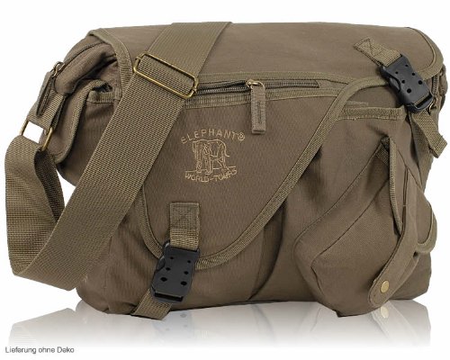 Elephant Netbook CANVAS Messenger Bag Evolution Tasche - Army Olive NEU