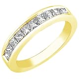 1ct 14k Yellow Gold Princess Cut Diamond Band (HI/SI)
