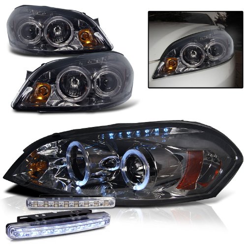 Reviews 2007 CHEVY IMPALA DUAL HALO HEADLIGHTS PROJECTOR PAIR 8 LED FOG