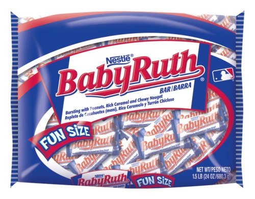 Nestle Baby Ruth, Halloween, Fun Size Bigger Bag, 24-Ounce Bags (Pack of 4)