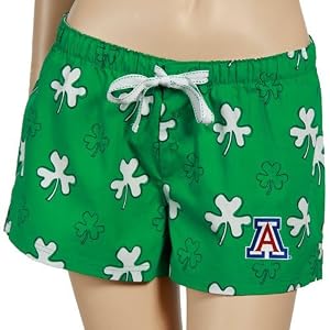 Buy Arizona Wildcats Ladies Kelly Green Fortune Boxer Shorts by College Concepts