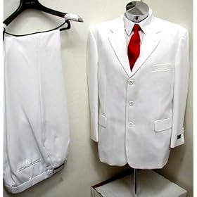 Gianni Vironni 3 Button Single Breasted Business Dress Suit White Sizes 38-52