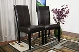Baxton Studio Amat Set of 2 dark brown bycast leather chairs