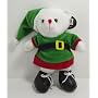 White Jingle Bell Musical Holiday Teddy Bear Elf by P.I.I