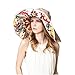 SUPERCB Womens Packable Extra Large Brim Floppy Sun Hat Reversible UPF 52+ Beach Sun Bucket Hat Beige