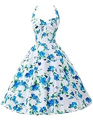 Cocktail Vintage Halter Floral Print Cotton Bandage Dress/Evening Dress/Party Dress 