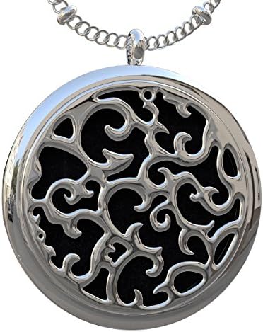 Eco Ultrasonic Diffuser Necklace &amp; Pendant Essential Oil, Surgery Grade, Hypoallergenic Stainless Steel, no Tarnishing. (22")