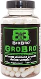 BioBro - GroBro Extreme Anabolic Growth Amino Acid Complex 120 Capsules - With GOAL Amino Acids L-Glycine L-Ornithine L-Arginine L-Lysine and Citrulline Malate Combination Pill Blend - Nitric Oxide Boosters for Men and Women - Best Bodybuilding Supplements
